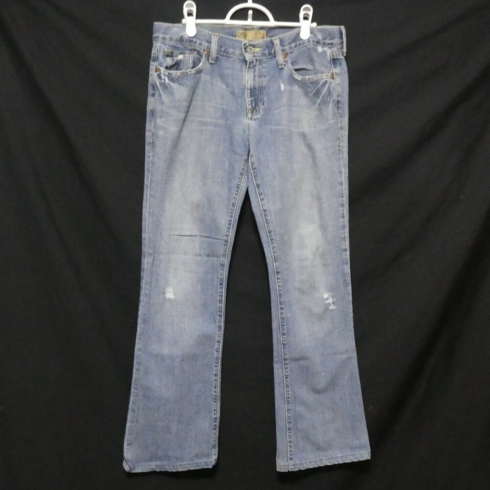 OLD NAVY DENIM - OND | 8 Long | Low Waist | Boot-Cut | Distressed Faded Denim